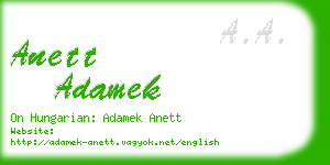 anett adamek business card